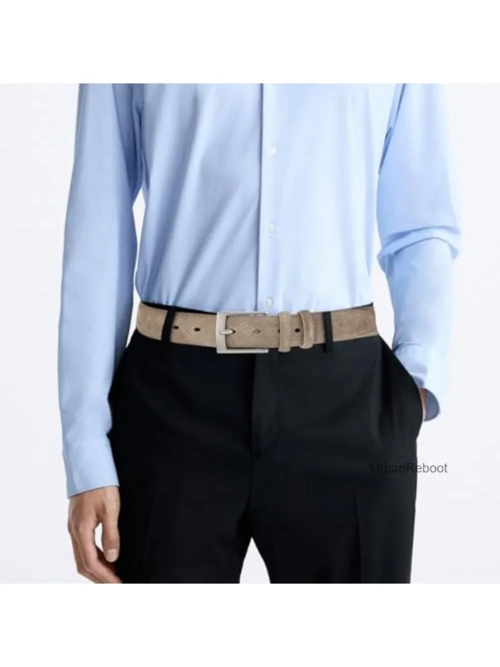 Men's Suede Leather Belt 35mm Classic Buckle Business Casual Jeans Gift